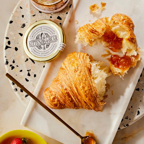 croissant spread with Kitten and the Bear Jam