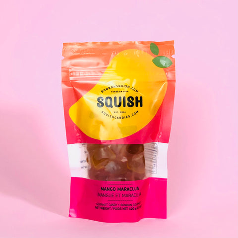 Squish Gourmet Gummy Candies. Mango Maracuja. 120g bag